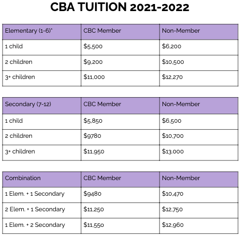 Tuition & Costs - Calvary Baptist Academy